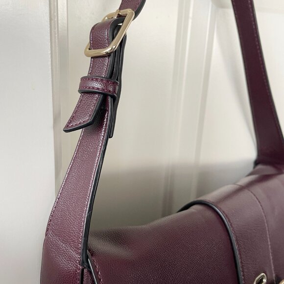 Y2K Nine West Square Red Brown Flap Vintage Purse Bag - Picture 5 of 9